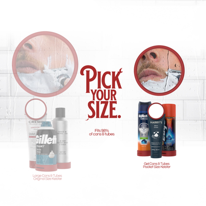 Pocket Size Keister - Shower Shaving Mirror -  Anti Fog, Anti Scratch, - Fits Tall Shaving Cream Gel Cans & Small Tubes